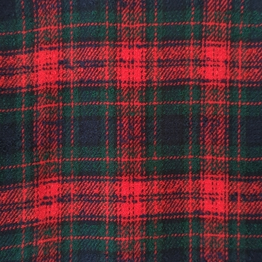 Talbots 80's Vintage Preppy Plaid Wool Blend Tweed Collarless Blazer Jacket 4P - Picture 5 of 11